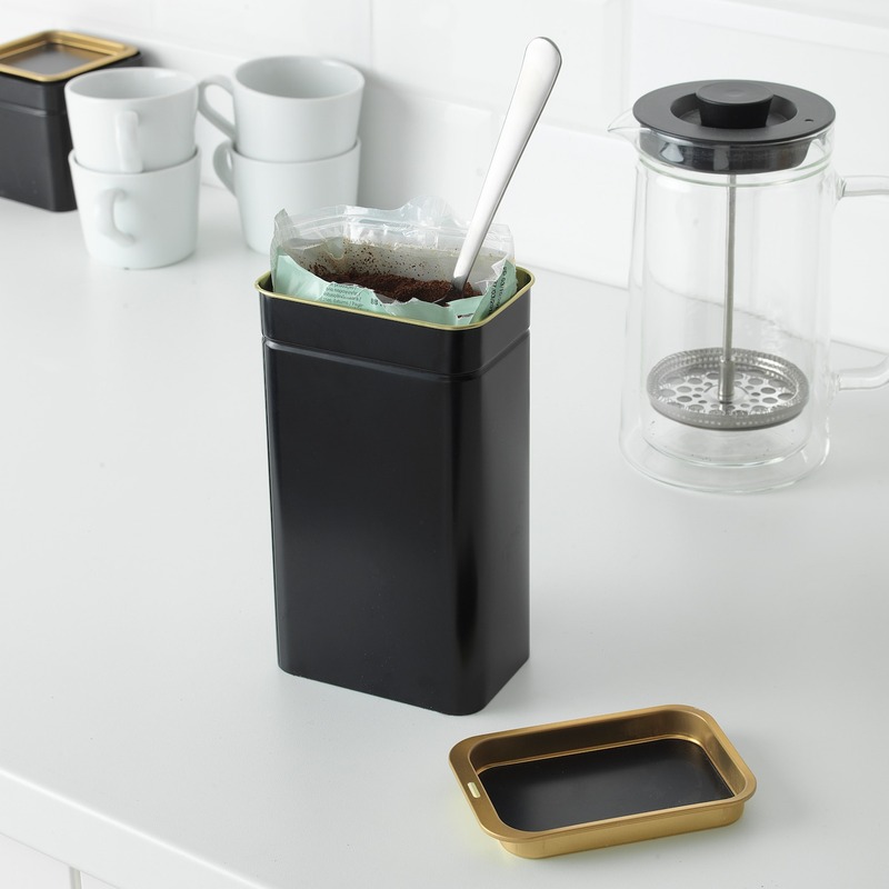 قوطی قهوه/چای ایکیا مدل IKEA BLOMNING خط و خش دار